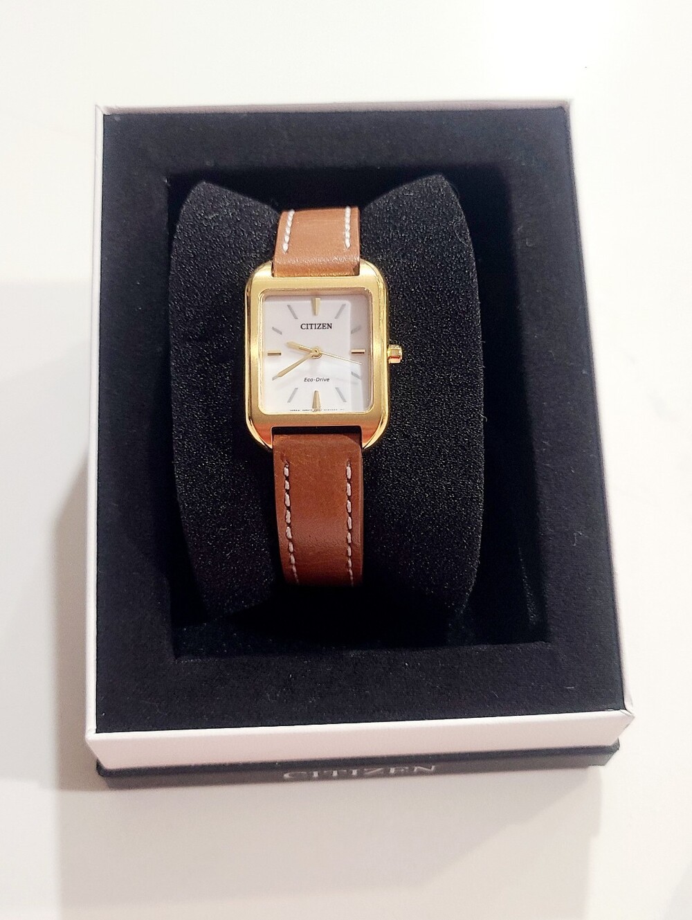 EUC CITIZEN ECO-DRIVE WOMEN'S SILHOUETTE BROWN LEATHER STRAP EM0492-02A - Picture 3 of 16